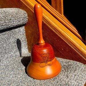 Handcrafted wooden, musical bell, originally signed